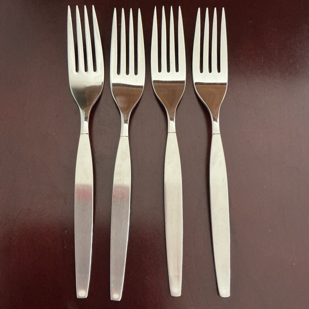 Oneida Community FROSTFIRE Stainless 4 Dinner Forks Satin Flatware - 7 1/4"